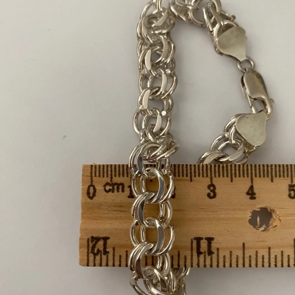 Unisex handmade 925 silver bracelet 10mm